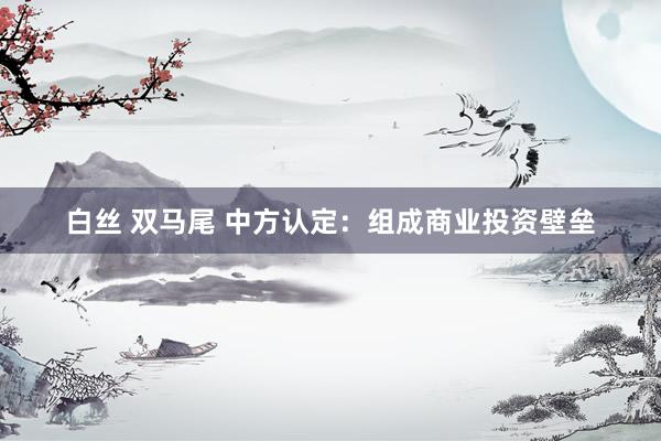 白丝 双马尾 中方认定：组成商业投资壁垒