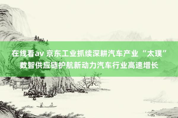 在线看av 京东工业抓续深耕汽车产业 “太璞”数智供应链护航新动力汽车行业高速增长